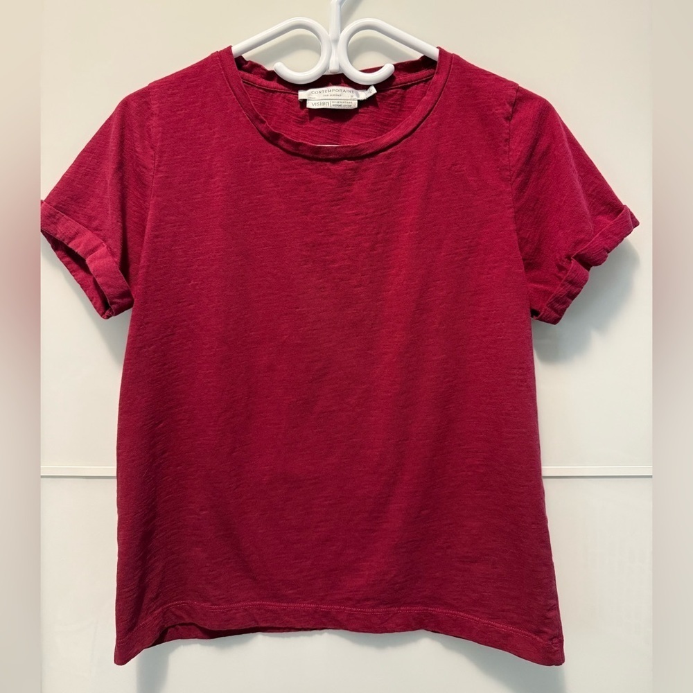 Simons Rich Burgundy Short Sleeve Tee